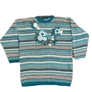 Vintage Fair Isle Fairy Kai Medium Embroidered Sweater